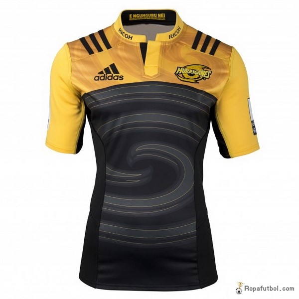 Camiseta Rugby Hurricanes Replica Primera Ropa 2016 Negro Amarillo